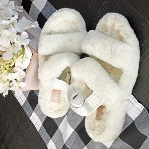 UGG Green Fuzzy  Slippers